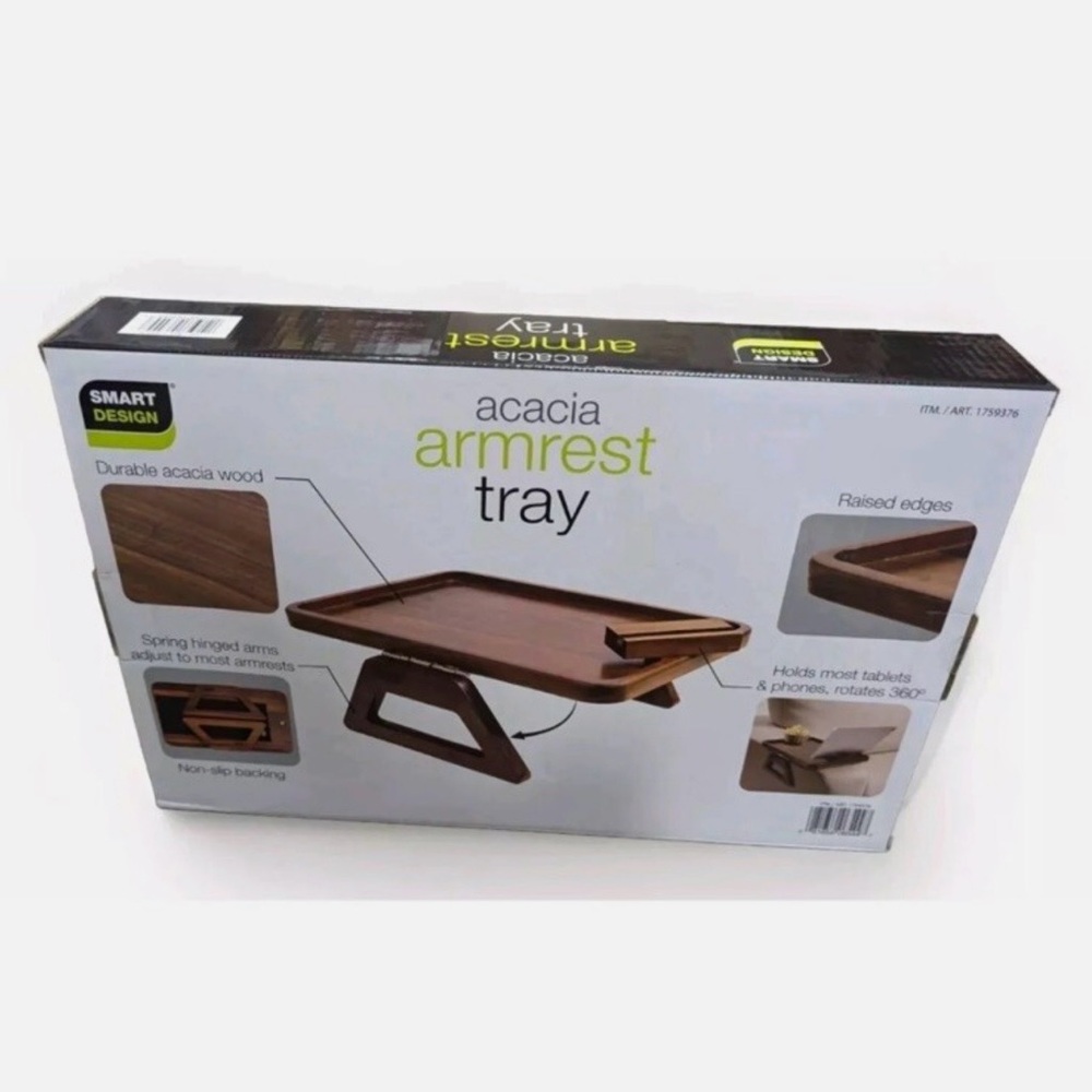 Acacia Armrest Tray - Black